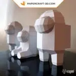 Papercraft de astronautas Among Us em origami