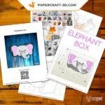 Elephant origami papercraft box