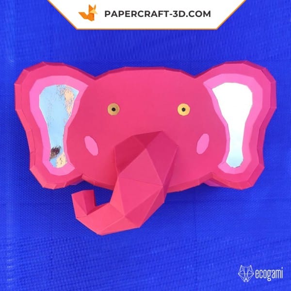 Papercraft elephant box in origami