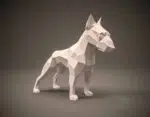 Bulldog papercraft 3D in beige, 3D-model