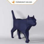 Papercraft black cat in 3D origami