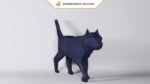 Papercraft black cat in 3D origami