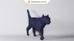 Papercraft chat noir en 3D
