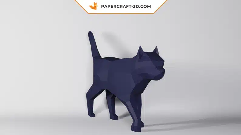 Papercraft chat noir en 3D