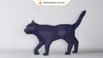 Papercraft chat noir en 3D, weergave 2