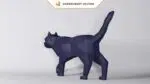 Papercraft chat noir en 3D, weergave 3