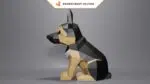 Papercraft de pastor alemão em origami