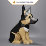 Papercraft de berger allemand en origami