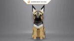 Papercraft de berger allemand en origami