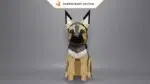 Papercraft de pastor alemão em origami