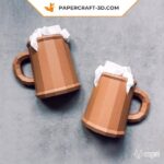 Papercraft de chopes de bière en origami 3D
