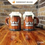Papercraft de chopes de bière en origami 3D