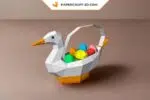 Corbeille à œufs de Pâques canard en papercraft 3D
