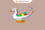 Papercraft duck basket for Easter egg