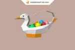 Corbeille à œufs de Pâques canard en papercraft 3D, weergave 2