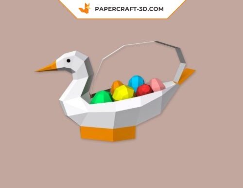Papercraft duck basket for Easter egg