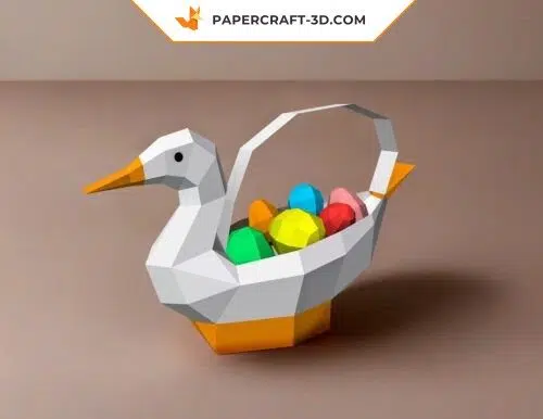 Papercraft-Entenkorb für Ostereier