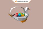 Papercraft duck basket for Easter egg
