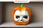 Crâne citrouille en papercraft 3D