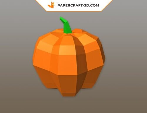 Crâne citrouille en papercraft 3D