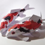 Papercraft de carpe koï en origami