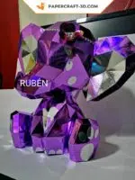 Niedliches sitzendes Elefanten-Papercraft in Origami