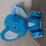 Niedliches sitzendes Elefanten-Papercraft in Origami