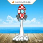 Papercraft de fusée qui décolle en origami 3D