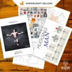 Papercraft man with outstretched arms in origami