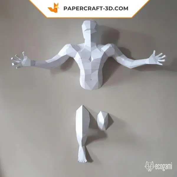 Papercraft homem com braços abertos em origami