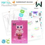 Papercraft chouette avec bébés en origami