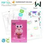 Chouette avec bébés papercraft 3D, weergave 10