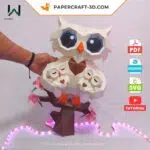 Chouette avec bébés papercraft 3D, weergave 6