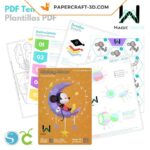 Papercraft of Mickey on the moon in 3D origami