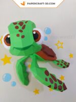 Papercraft de Samy, bébé tortue en origami 3D