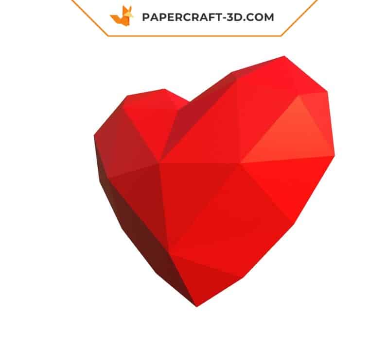 Papercraft coeur en origami 3D