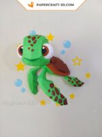 Papercraft de Samy, bébé tortue en origami 3D
