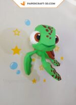 Papercraft de Samy, bébé tortue en origami 3D