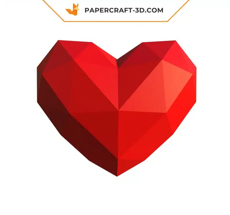 Gros coeur papercraft 3D élégant, weergave 4