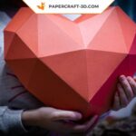 Papercraft coeur en origami 3D
