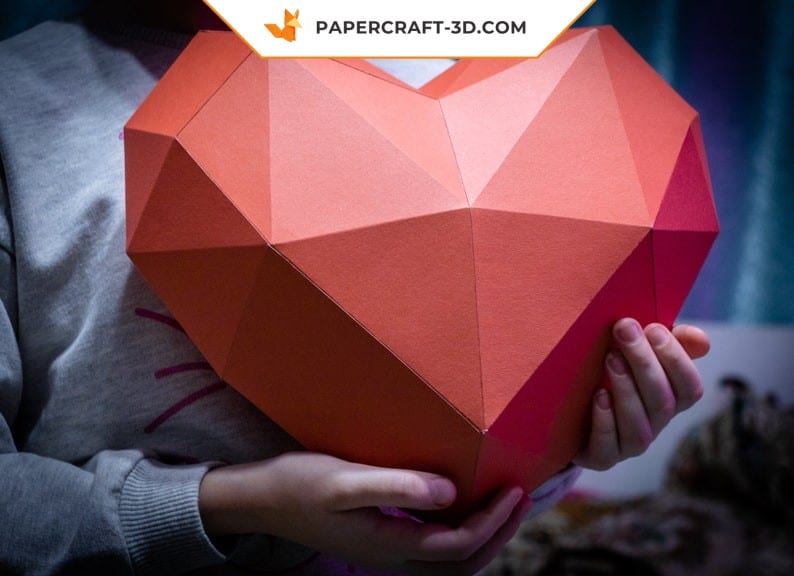 Papercraft coeur en origami 3D