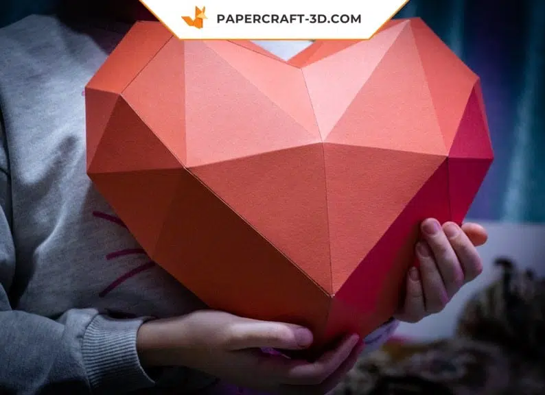 Papercraft Herz als 3D-Origami