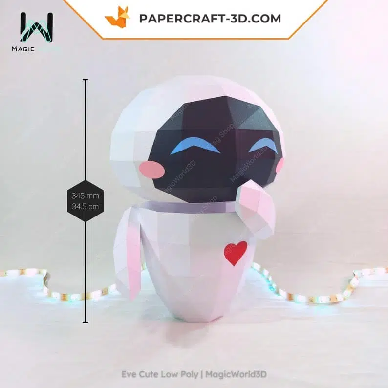 Eve papercraft 3D adorable, weergave 2