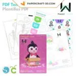 Papercraft caixa de pinguim em origami