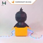 Papercraft boîte pingouin en origami
