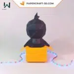 Papercraft caixa de pinguim em origami