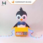 Papercraft boîte pingouin en origami