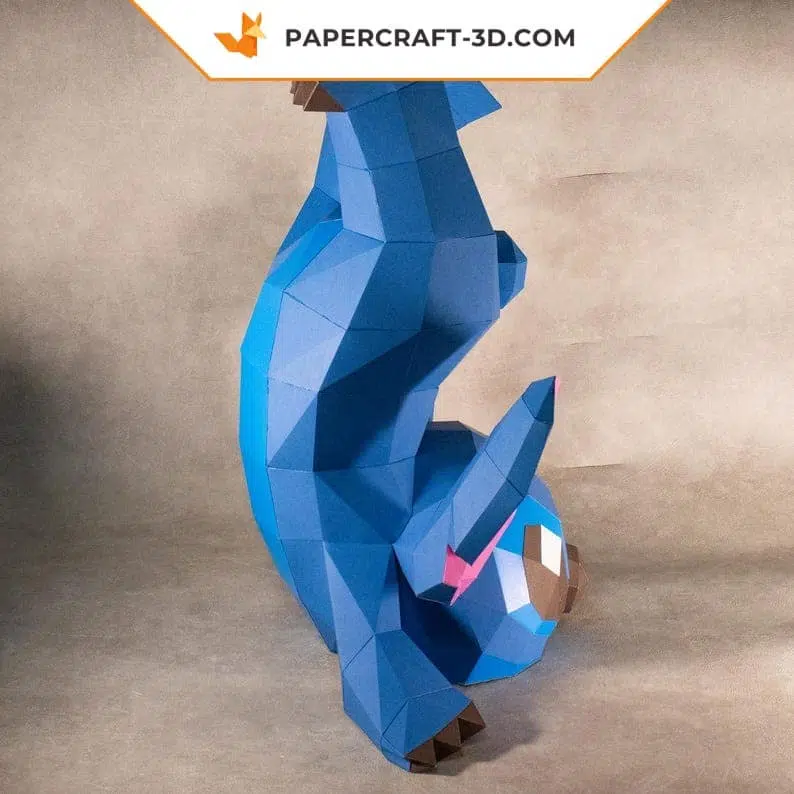 Papercraft Stitch acrobático 3D, vista traseira