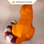 Papercraft panda roux assis en origami