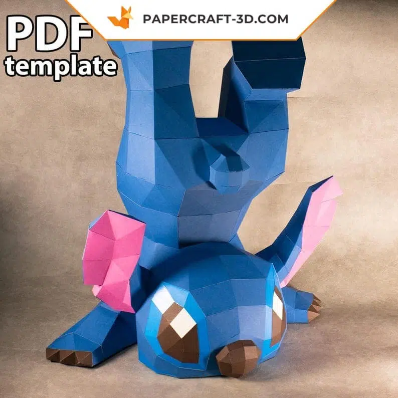 Papercraft Stitch acrobático 3D